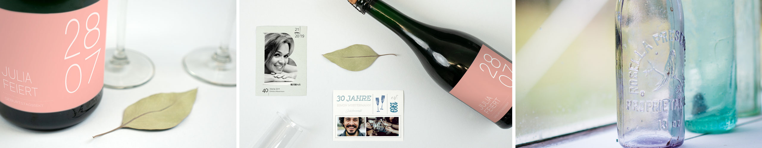 Personalisierte Sektetiketten zum Geburtstag