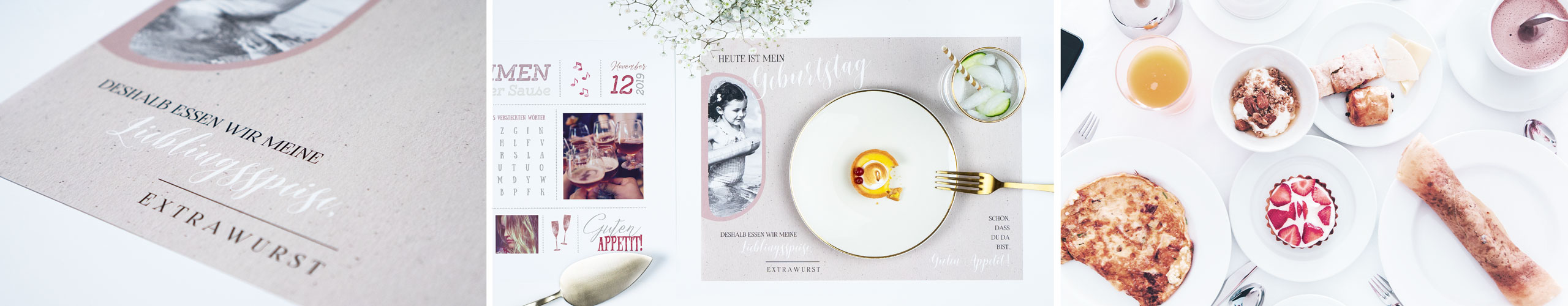 Personalisierte Tisch-Sets für den Geburtstag