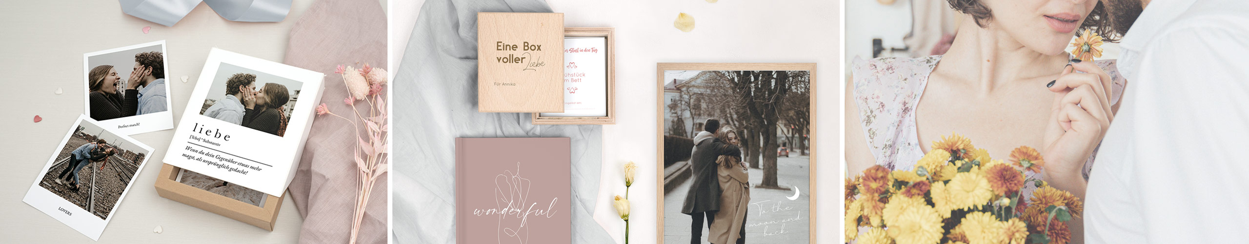 Achtsamkeitsbuch, Bilderbox und Wandbild als Geschenke für die Partnerin