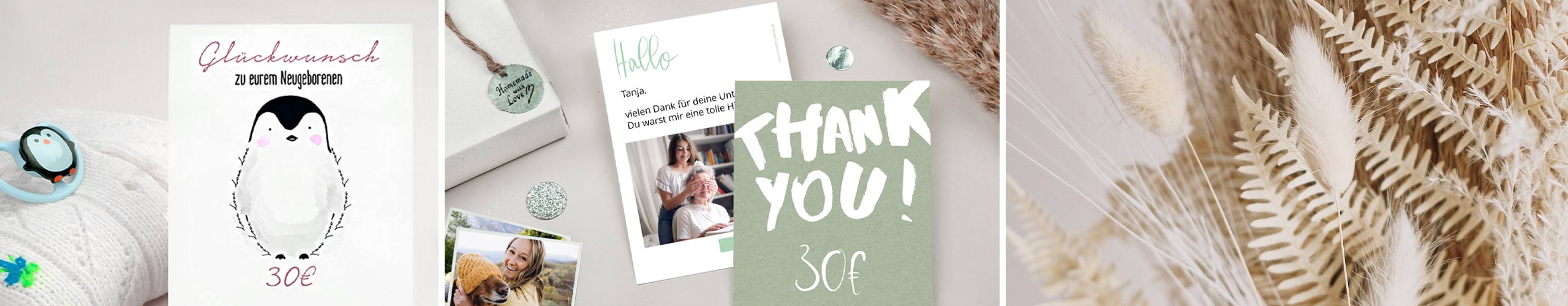 sendmoments Geschenkgutschein mit verschiedenen Motiven