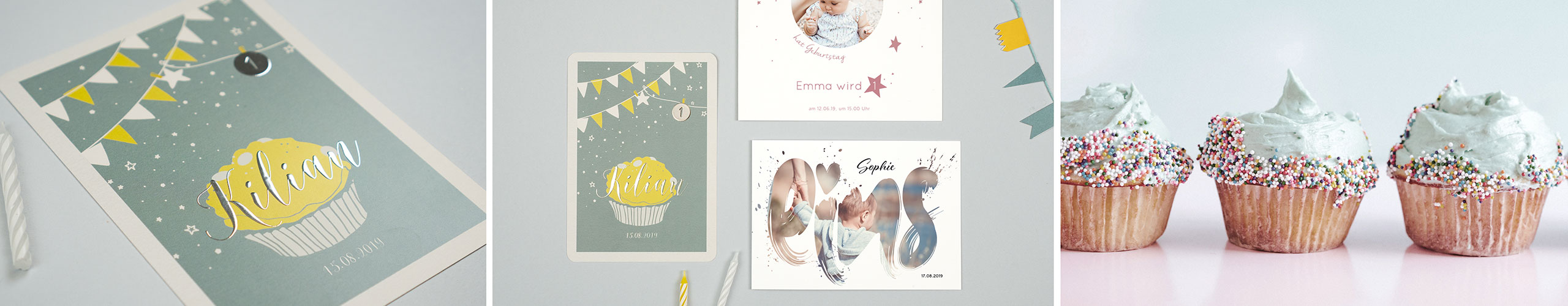 Einladungskarten zum Kindergeburtstag mit unterschiedlichen Motiven
