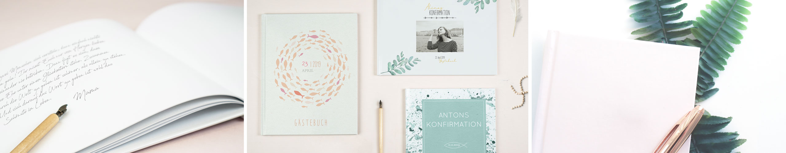Gästebuch zur Konfirmation online individuell gestalten personalisierte Gästebücher zur Konfirmation