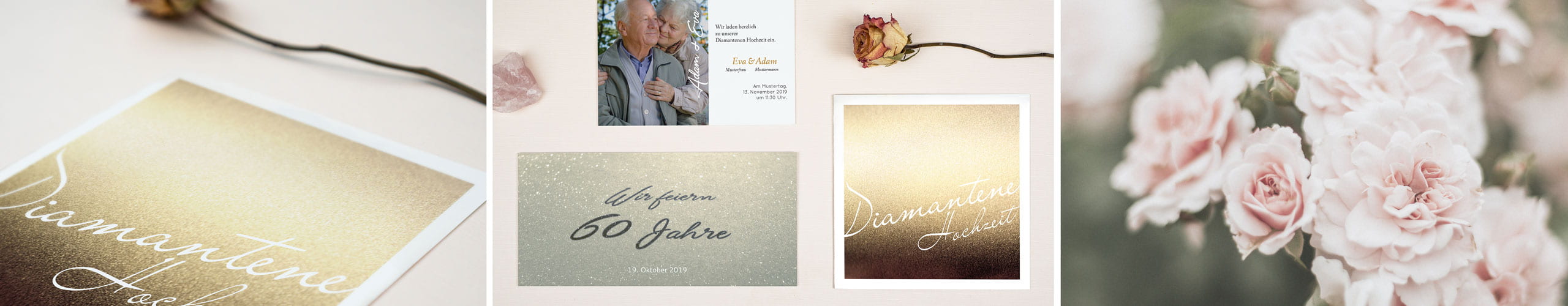 Zur Diamantenen Hochzeit Einladungskarten