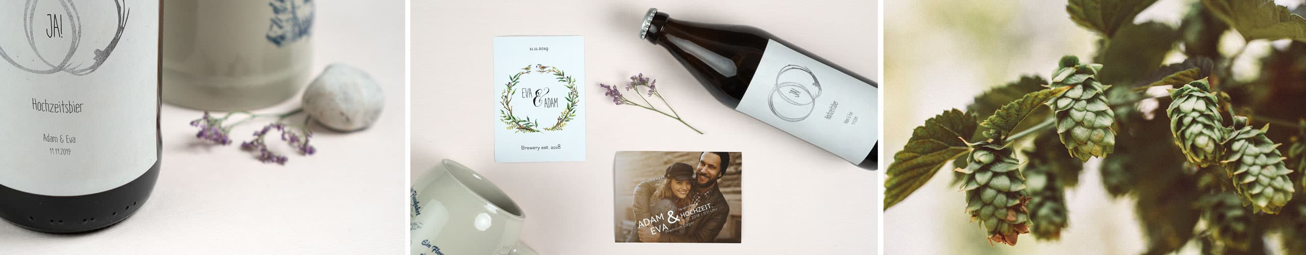 Jetzt Bieretiketten für die Hochzeit einfach online gestalten Personalisierte Bieretiketten für die Hochzeit