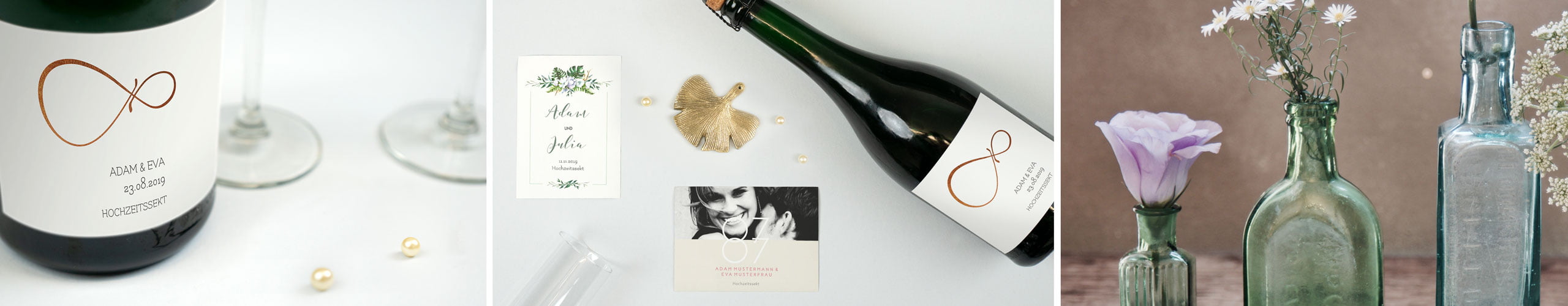 Sektetiketten Hochzeit