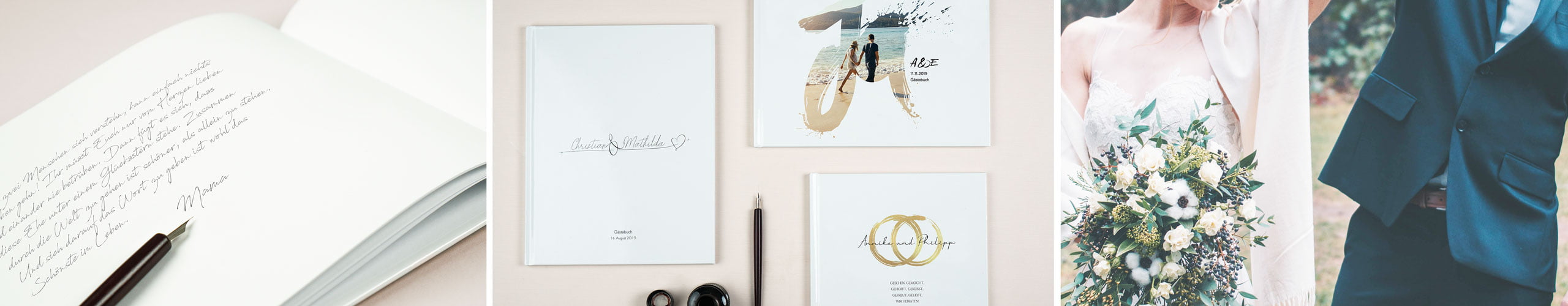 Gästebücher für die Hochzeit in verschiedenen Designs
