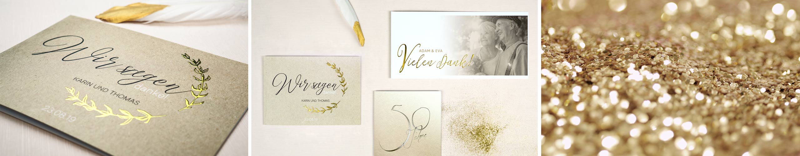 Danksagungskarten zur Goldenen Hochzeit jetzt bequem online gestalten Danksagungskarten zur Goldenen Hochzeit