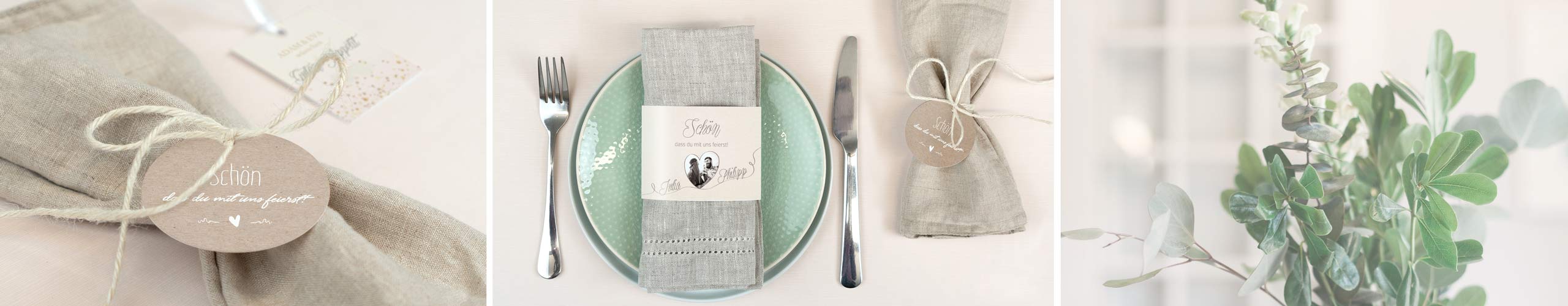 Bestecktaschen und Serviettenanhänger