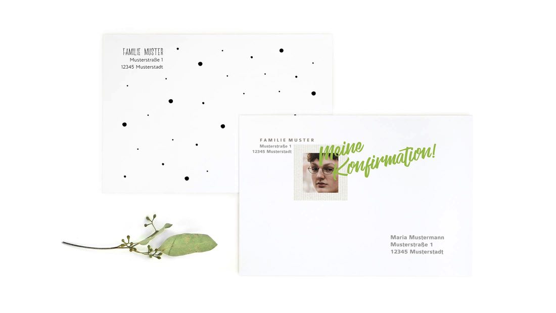 Umschläge mit Design Konfirmation Umschläge mit Design Konfirmation